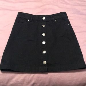 Black denim skirt